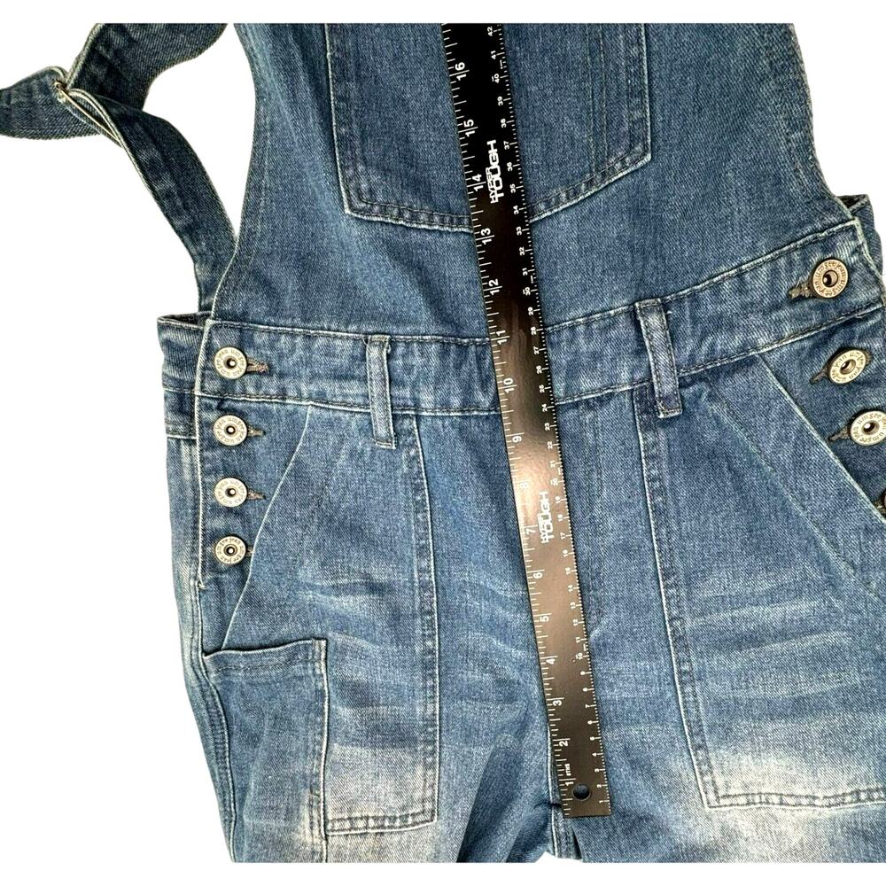 UMGEE Women's Denim Overalls Small Long Distressed Blue Pockets Cottage Cowgirl - Picture 10 of 12